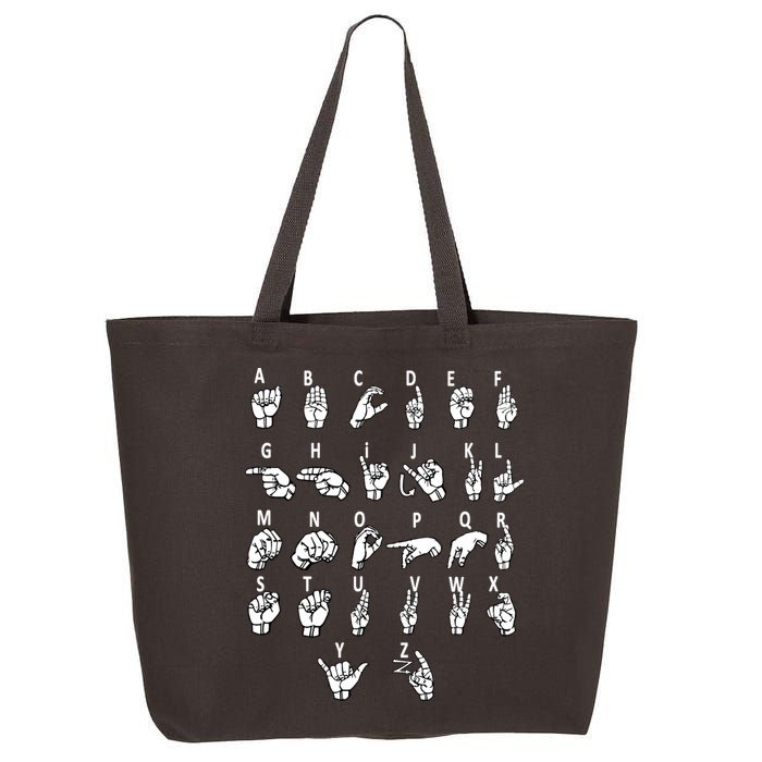 Sign Language Alphabet For ASL Interpreter Deaf Teacher Stud 25L Jumbo Tote