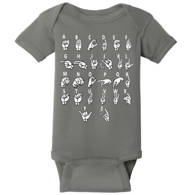Sign Language Alphabet For ASL Interpreter Deaf Teacher Stud Baby Bodysuit