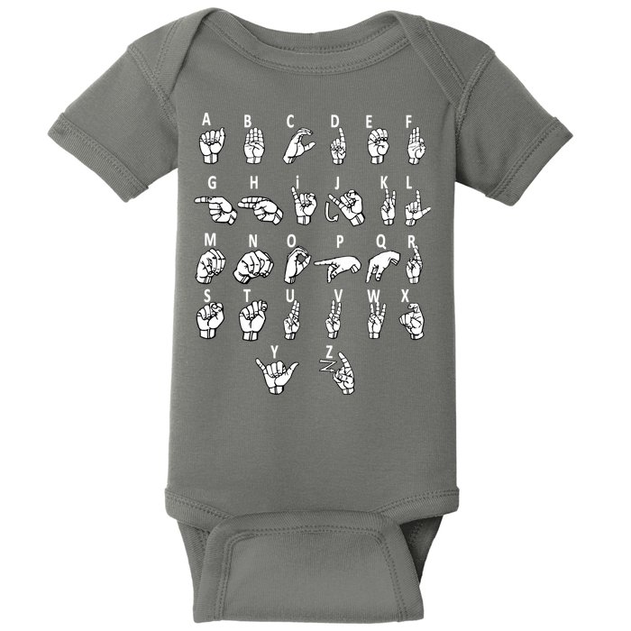 Sign Language Alphabet For ASL Interpreter Deaf Teacher Stud Baby Bodysuit
