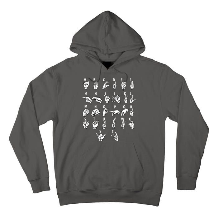 Sign Language Alphabet For ASL Interpreter Deaf Teacher Stud Tall Hoodie