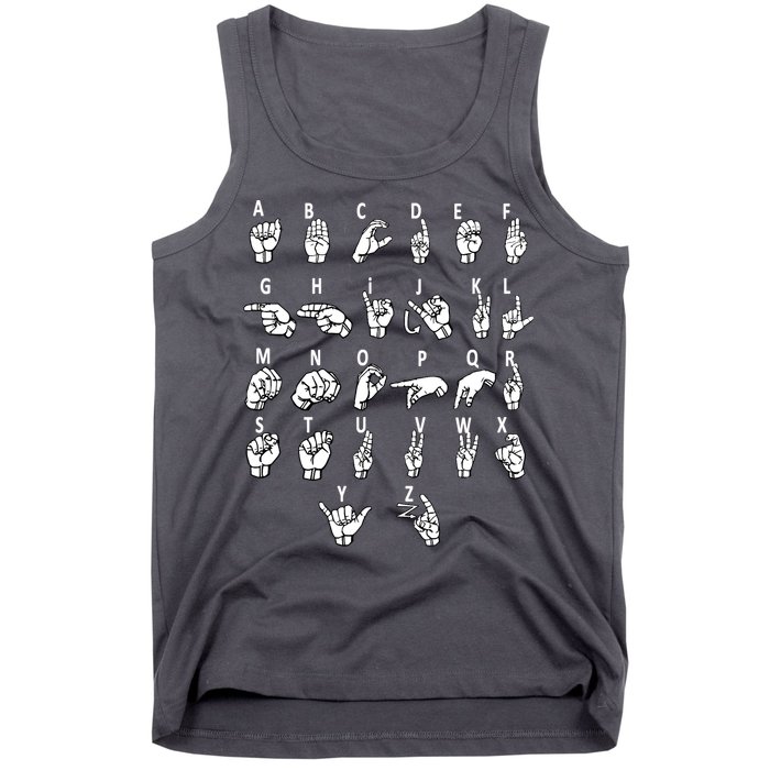 Sign Language Alphabet For ASL Interpreter Deaf Teacher Stud Tank Top