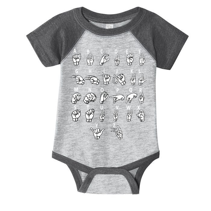 Sign Language Alphabet For ASL Interpreter Deaf Teacher Stud Infant Baby Jersey Bodysuit