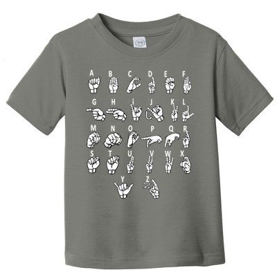 Sign Language Alphabet For ASL Interpreter Deaf Teacher Stud Toddler T-Shirt