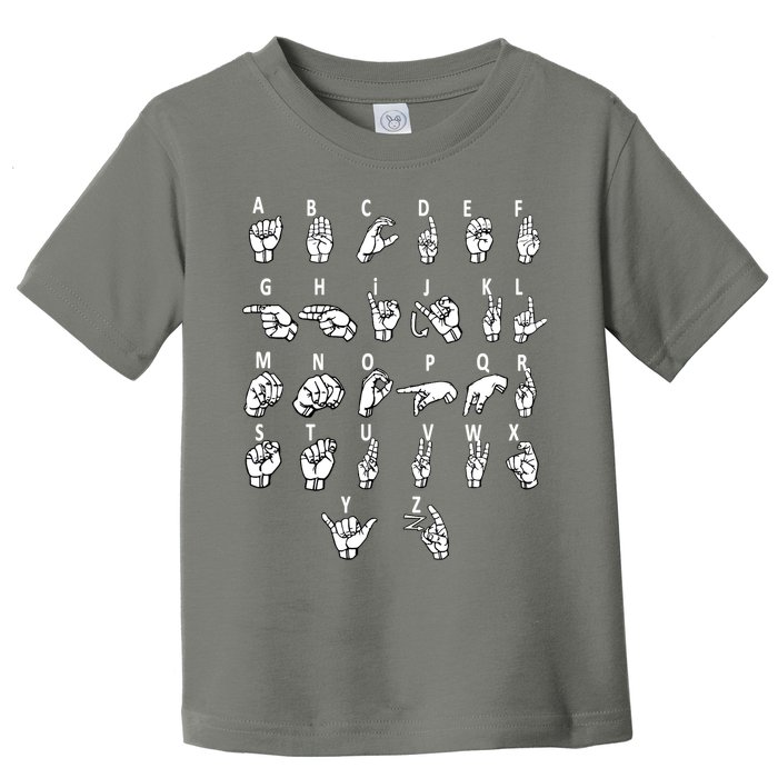 Sign Language Alphabet For ASL Interpreter Deaf Teacher Stud Toddler T-Shirt