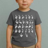 Sign Language Alphabet For ASL Interpreter Deaf Teacher Stud Toddler T-Shirt