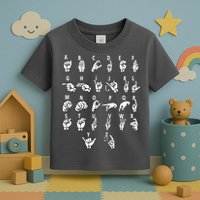 Sign Language Alphabet For ASL Interpreter Deaf Teacher Stud Toddler T-Shirt