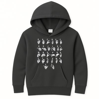 Sign Language Alphabet For ASL Interpreter Deaf Teacher Stud Kids Hoodie