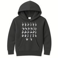 Sign Language Alphabet For ASL Interpreter Deaf Teacher Stud Kids Hoodie