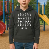 Sign Language Alphabet For ASL Interpreter Deaf Teacher Stud Kids Hoodie