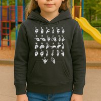 Sign Language Alphabet For ASL Interpreter Deaf Teacher Stud Kids Hoodie