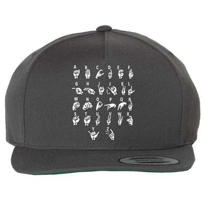 Sign Language Alphabet For ASL Interpreter Deaf Teacher Stud Wool Snapback Cap