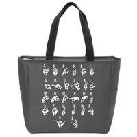Sign Language Alphabet For ASL Interpreter Deaf Teacher Stud Zip Tote Bag