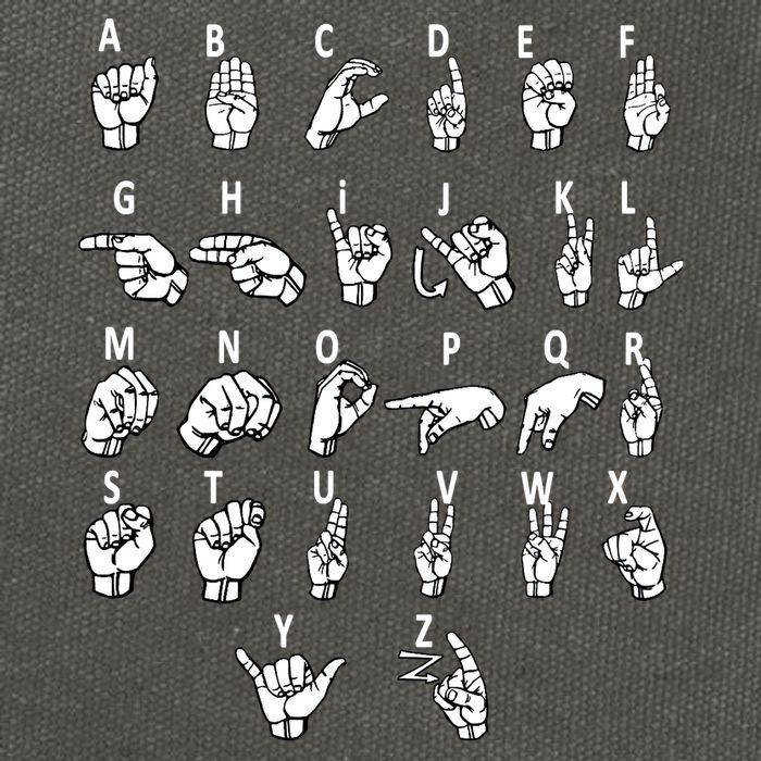 Sign Language Alphabet For ASL Interpreter Deaf Teacher Stud Cotton Canvas Backpack