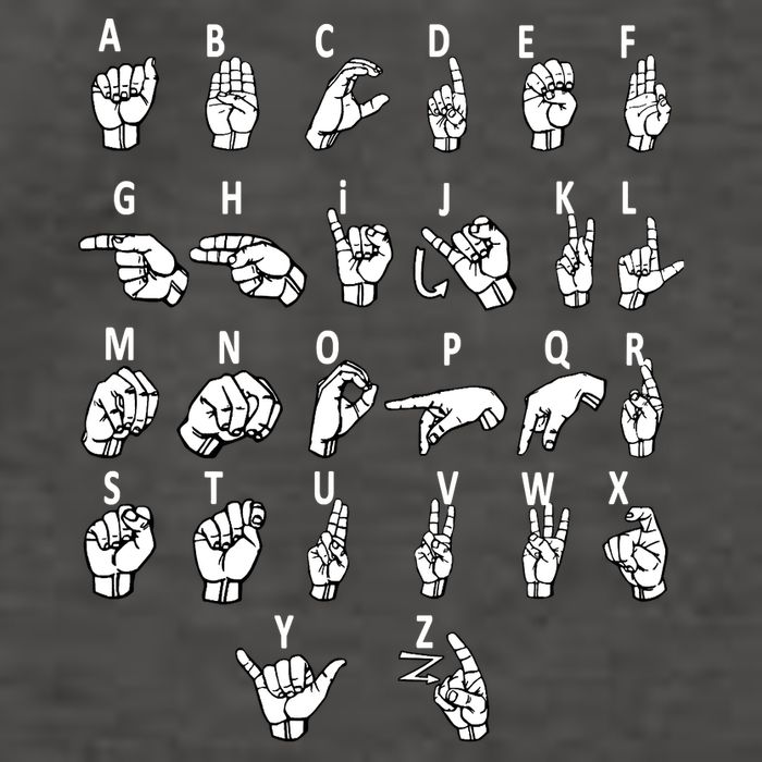 Sign Language Alphabet For ASL Interpreter Deaf Teacher Stud Vector Backpack