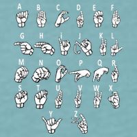 Sign Language Alphabet For ASL Interpreter Deaf Teacher Stud Sueded Cloud Jersey T-Shirt