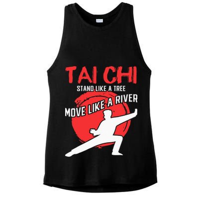Stand Like a Tree Move Like a River Tai Chi Ladies PosiCharge Tri-Blend Wicking Tank
