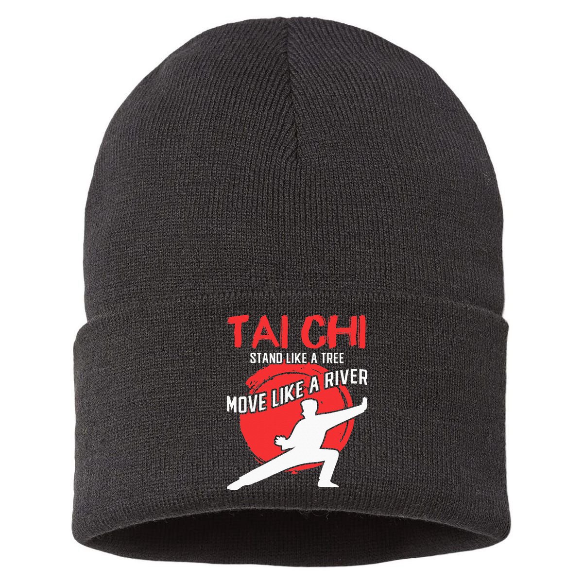 Stand Like a Tree Move Like a River Tai Chi Sustainable Knit Beanie