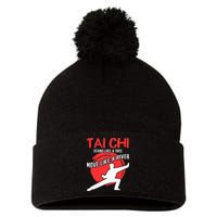 Stand Like a Tree Move Like a River Tai Chi Pom Pom 12in Knit Beanie