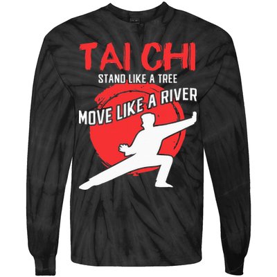 Stand Like a Tree Move Like a River Tai Chi Tie-Dye Long Sleeve Shirt