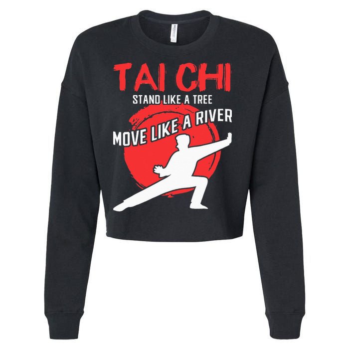 Stand Like a Tree Move Like a River Tai Chi Cropped Pullover Crew