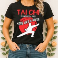 Stand Like a Tree Move Like a River Tai Chi Womens T-Shirt