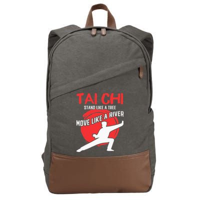 Stand Like a Tree Move Like a River Tai Chi Cotton Canvas Backpack