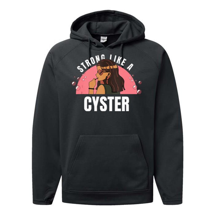 Strong Like A Cyster Pcos Awareness Performance Fleece Hoodie