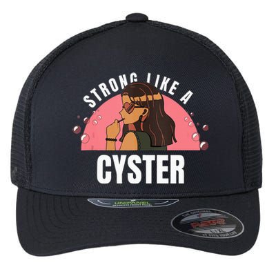 Strong Like A Cyster Pcos Awareness Flexfit Unipanel Trucker Cap