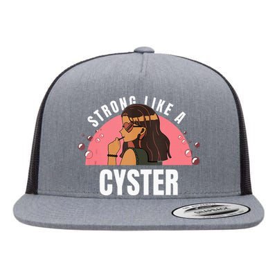 Strong Like A Cyster Pcos Awareness Flat Bill Trucker Hat