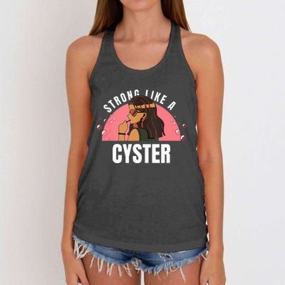 Strong Like A Cyster Pcos Awareness Women's Knotted Racerback Tank