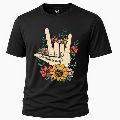 Sign Language Asl Love Needs No Words Special Education Spee Performance Shirt