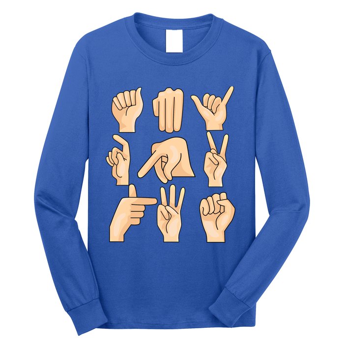 Sign Language Asl Teacher Hand Learning Hearing Impaired Gift Long Sleeve Shirt