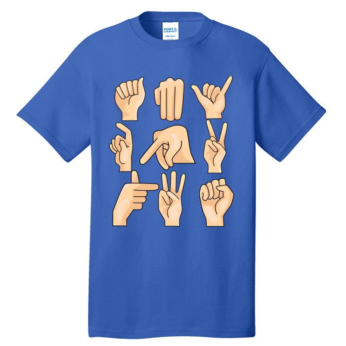 Sign Language Asl Teacher Hand Learning Hearing Impaired Gift Tall T-Shirt