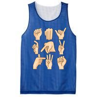 Sign Language Asl Teacher Hand Learning Hearing Impaired Gift Mesh Reversible Basketball Jersey Tank