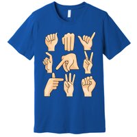 Sign Language Asl Teacher Hand Learning Hearing Impaired Gift Premium T-Shirt