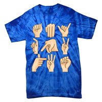 Sign Language Asl Teacher Hand Learning Hearing Impaired Gift Tie-Dye T-Shirt