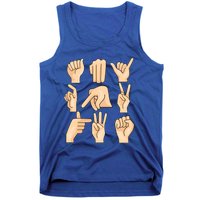 Sign Language Asl Teacher Hand Learning Hearing Impaired Gift Tank Top