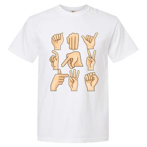 Sign Language Asl Teacher Hand Learning Hearing Impaired Gift Garment-Dyed Heavyweight T-Shirt