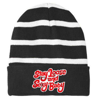 Stay Loose And Sexy Baby Striped Beanie with Solid Band