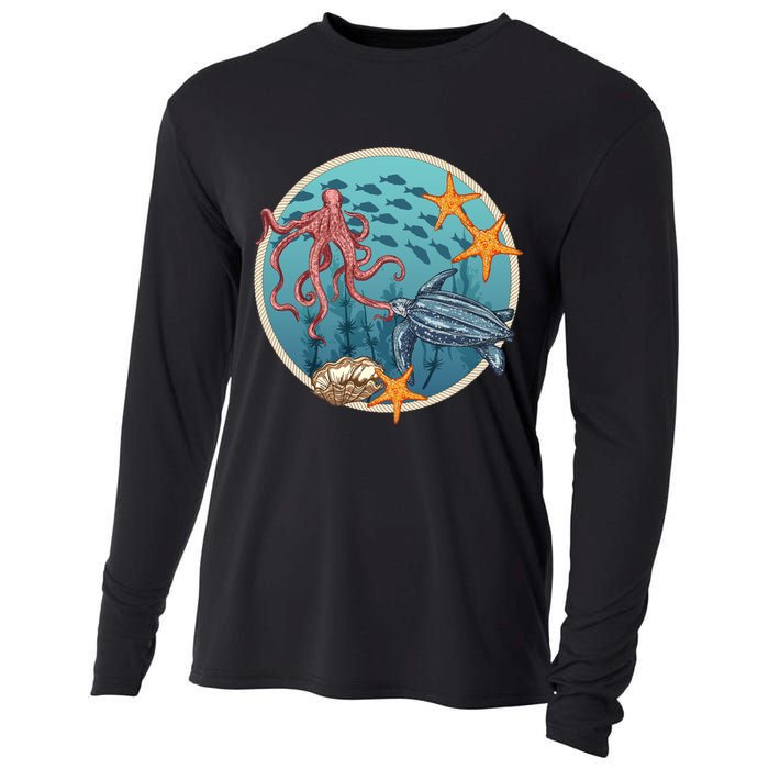 Sea Life Aquarium Cool Marine Cooling Performance Long Sleeve Crew