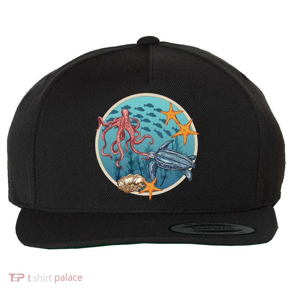 Sea Life Aquarium Cool Marine Wool Snapback Cap