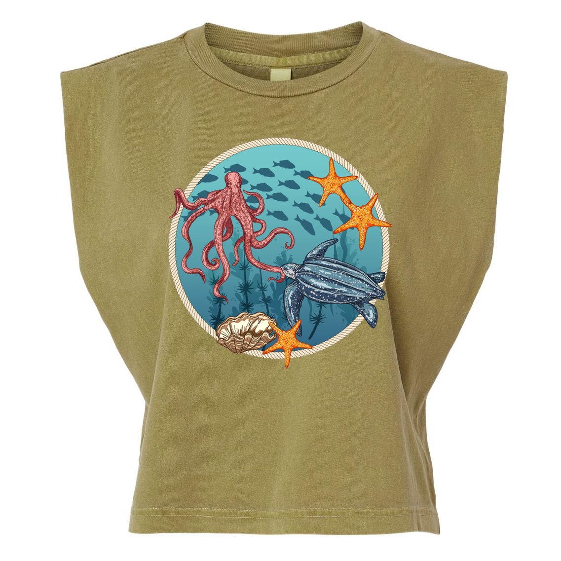Sea Life Aquarium Cool Marine Garment-Dyed Women's Muscle Tee
