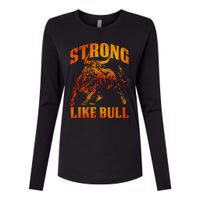 Strong Like A Bull Powerlifting Bodybuilding Womens Cotton Relaxed Long Sleeve T-Shirt