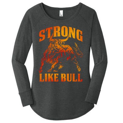 Strong Like A Bull Powerlifting Bodybuilding Women's Perfect Tri Tunic Long Sleeve Shirt