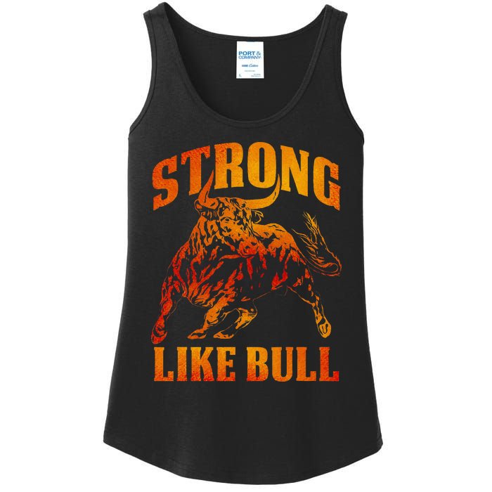 Strong Like A Bull Powerlifting Bodybuilding Ladies Essential Tank