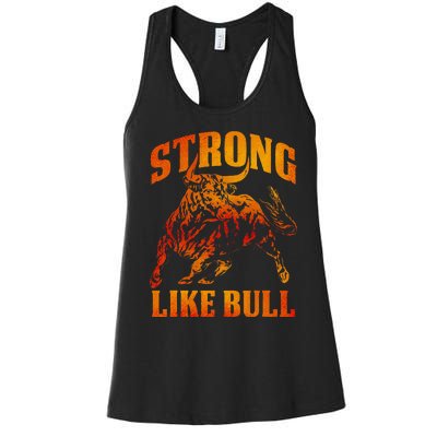 Strong Like A Bull Powerlifting Bodybuilding Women's Racerback Tank