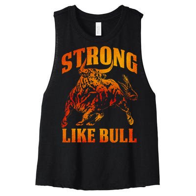 Strong Like A Bull Powerlifting Bodybuilding Women's Racerback Cropped Tank