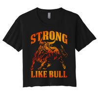 Strong Like A Bull Powerlifting Bodybuilding Women's Crop Top Tee