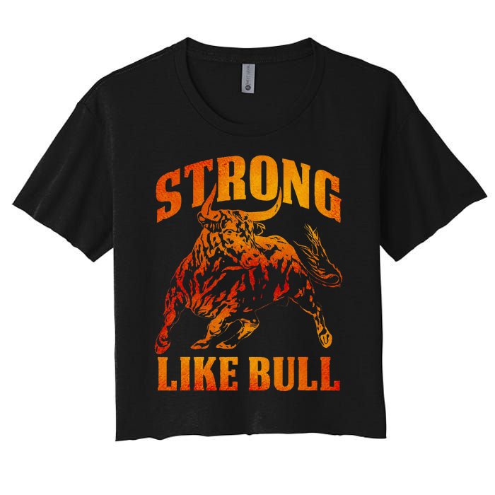 Strong Like A Bull Powerlifting Bodybuilding Women's Crop Top Tee