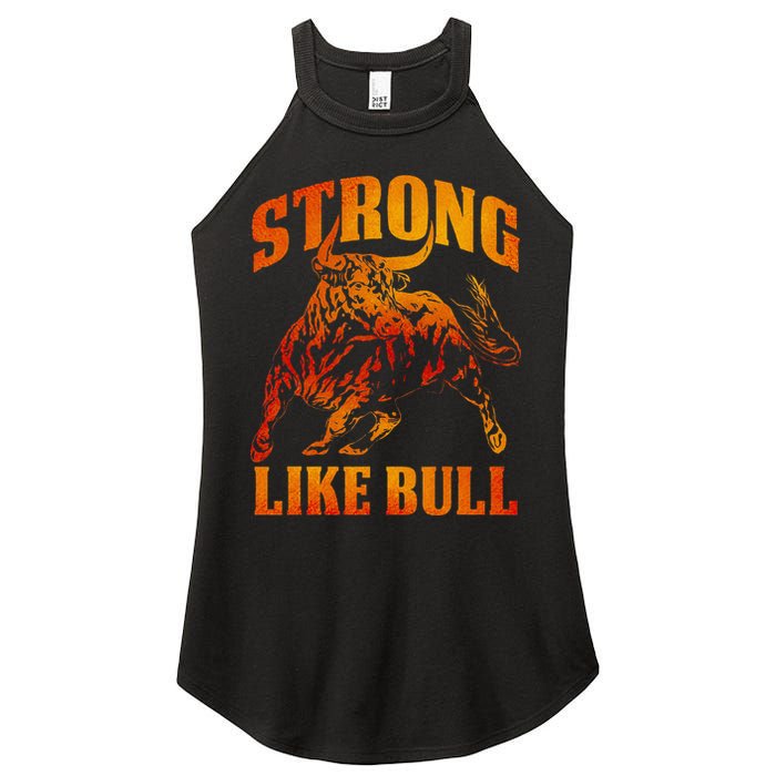 Strong Like A Bull Powerlifting Bodybuilding Women's Perfect Tri Rocker Tank